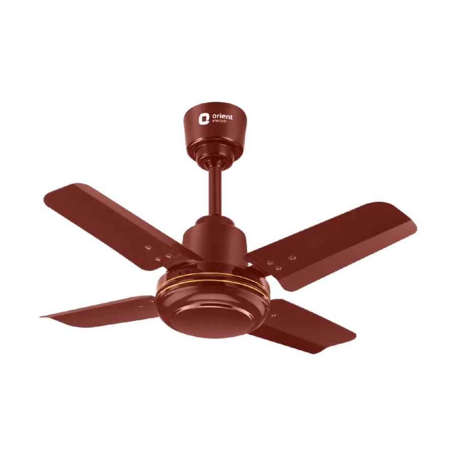 Orient New Breeze Base Ceiling Fan 600mm | 70W High-Speed | 850 RPM | 140 CMM Airflow | Brown & White