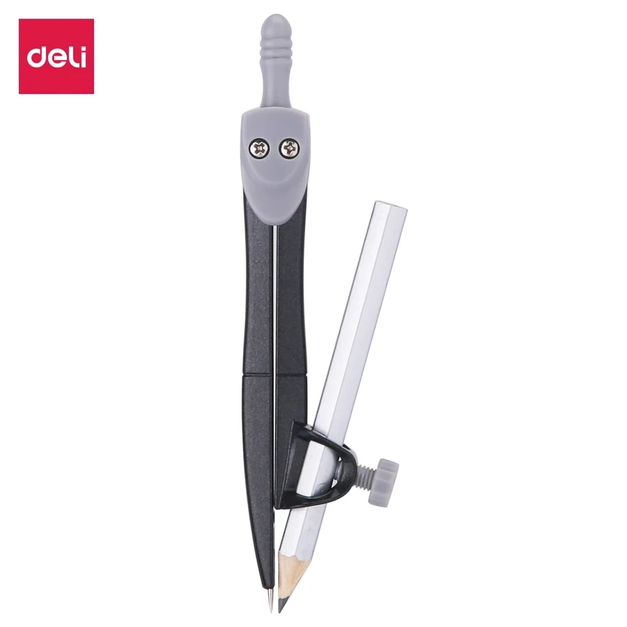 Deli Orbit Classic Stainless Steel Geometrical Compass | Includes Pencil & Storage Box | EG20804