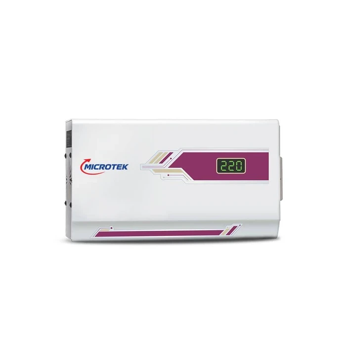Microtek Pearl EM 4090 Automatic Voltage Stabilizer | 90V–300V Wide Input Range | Digital Display Wall-Mount Guard for Air Conditioners up to 1.5 Ton