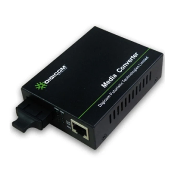 Digicom DG-8110SB-11-80A/B Media Converter | 80 KM Ultra Range Logic | 10/100/1000 Gigabit RJ45 | Single Mode Single Fiber