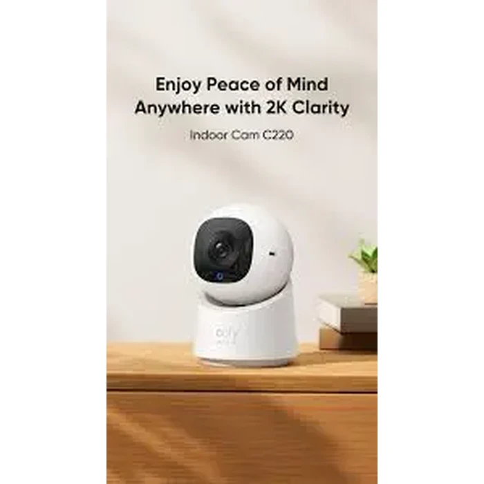 Anker eufy Security Indoor Cam C220 2K Pan & Tilt Smart Camera | 360° View, On-Device AI Human Tracking, Privacy Mode & Local Storage | White