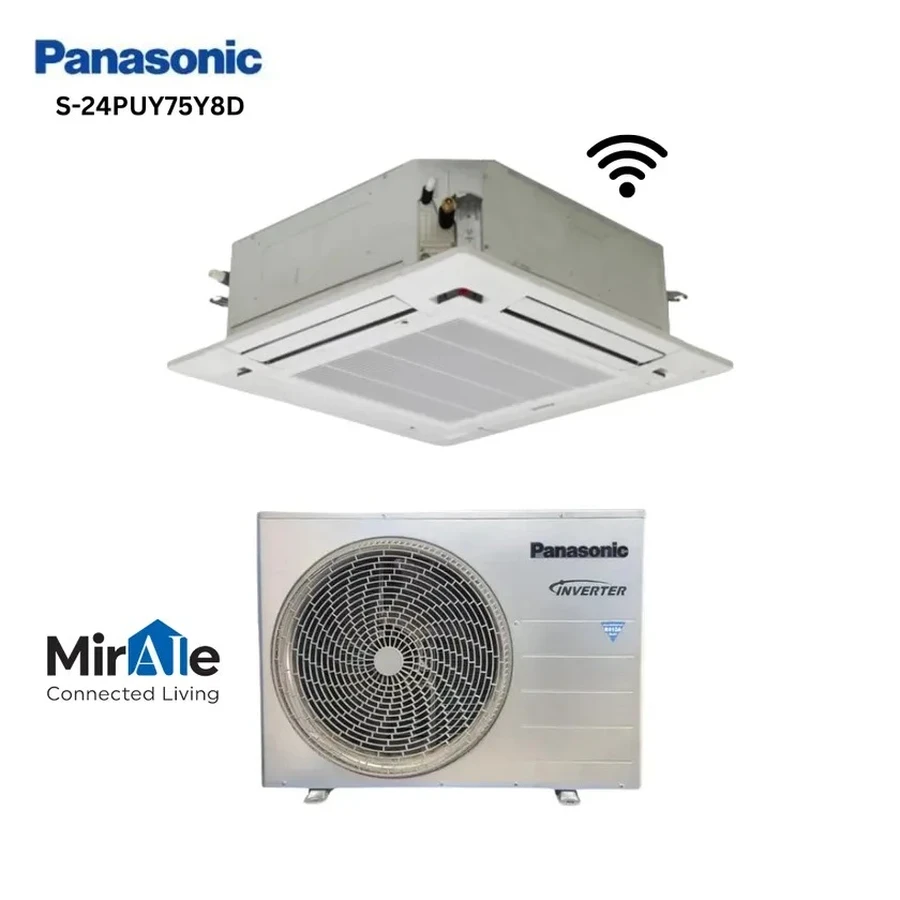 Panasonic S-24PUY75Y8D 2 Ton Inverter Ceiling Cassette AC | Cooling & Heating | Blue Fin Copper Condenser | R410a | 4-Way Airflow