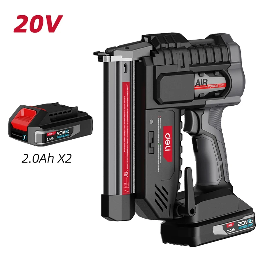 EDE750 Cordless Brad Nailer 20V - High-Efficiency Brushless Motor, 30mm Capacity, Patented Dual Cylinder, Quick-Release Magazine (Red Series)