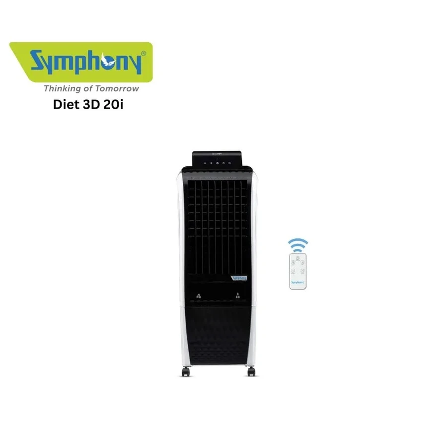 Symphony Diet 3D 20i Tower Air Cooler | 20L Reservoir | Smart Remote Control | 3D Honeycomb Cooling