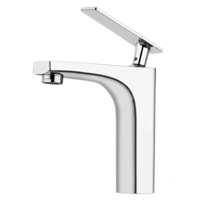 Toyo Single Lever Basin Mixer with Long Spout & Inbuilt Flange Collar | Solid Brass Table-Mounted Hot & Cold Faucet | AQ-51908