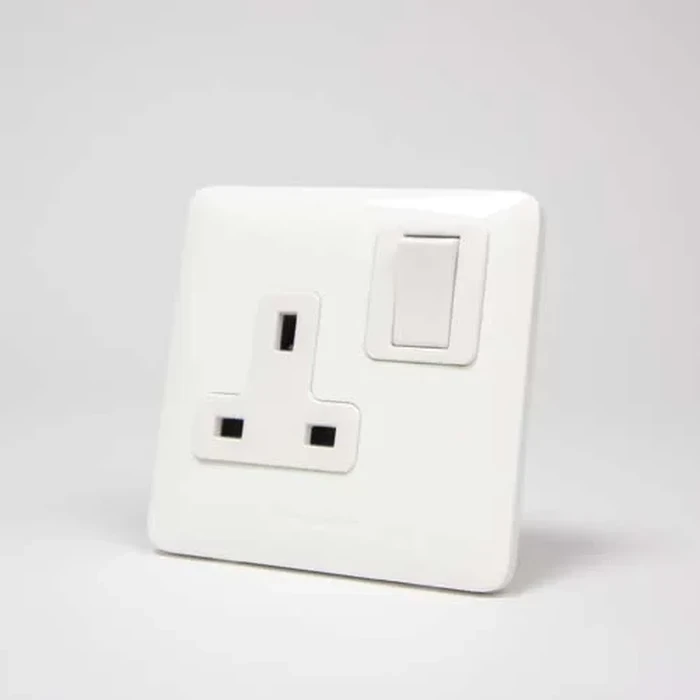 Panasonic WDBA1211-N 1-Gang 13A Switched Socket | 250V~ Safety Shutter Logic | High-Impact Flame Retardant Polycarbonate
