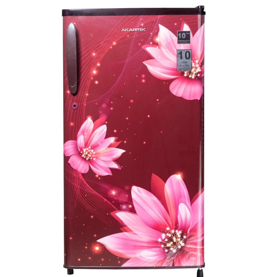 Akaritek Single Door Refrigerator Series | 180L & 190L Capacity | Energy Saving A+++ | Floral PCM Finish | AK-RSG Series Red & Blue