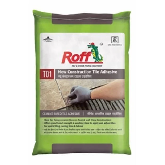 Dr. Fixit Roff NCA T01 Polymer-Modified Grey Ceramic Tile Adhesive Powder Bag | 20 Kg