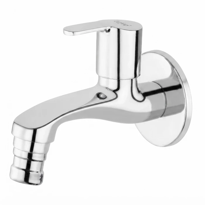 Toyo Washing Machine Nozzle Bib Cock with Wall Flange & Operating Handle | Heavy-Duty Laundry Water Faucet | SA-52291-WM