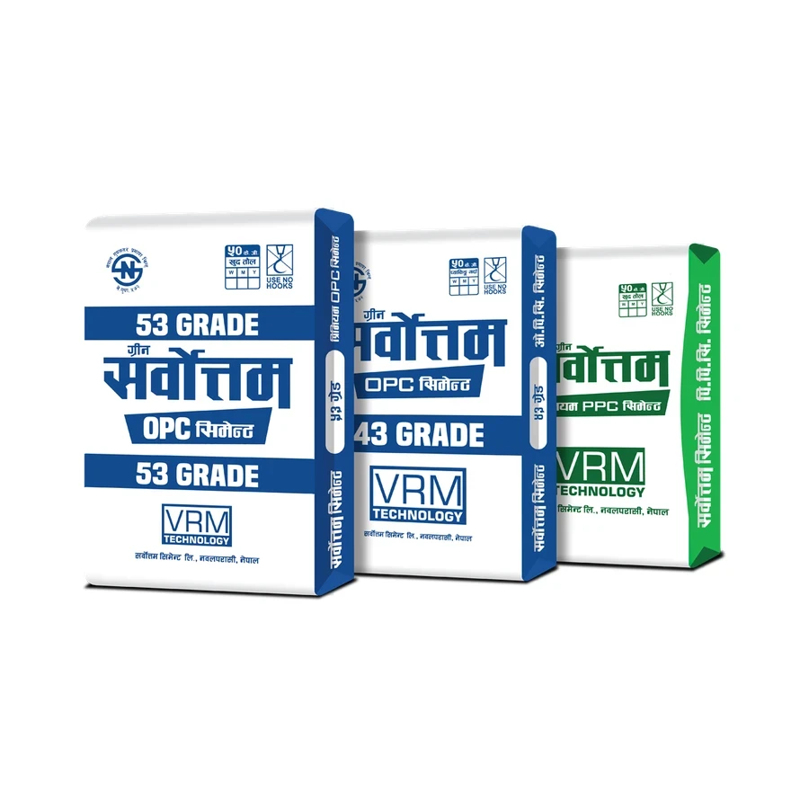 Sarvottam OPC 53 Grade Cement | 50kg Premium Bags | European VRM Technology Ultra-High Strength Cement for High-Rise Columns, Bridges, and Heavy Infrastructure