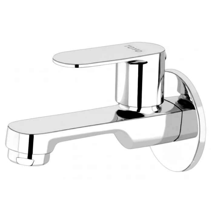 Toyo Bib Cock with Operating Handle & Matching Wall Flange | Solid Brass Wall-Mounted Single Water Tap | CO-52101