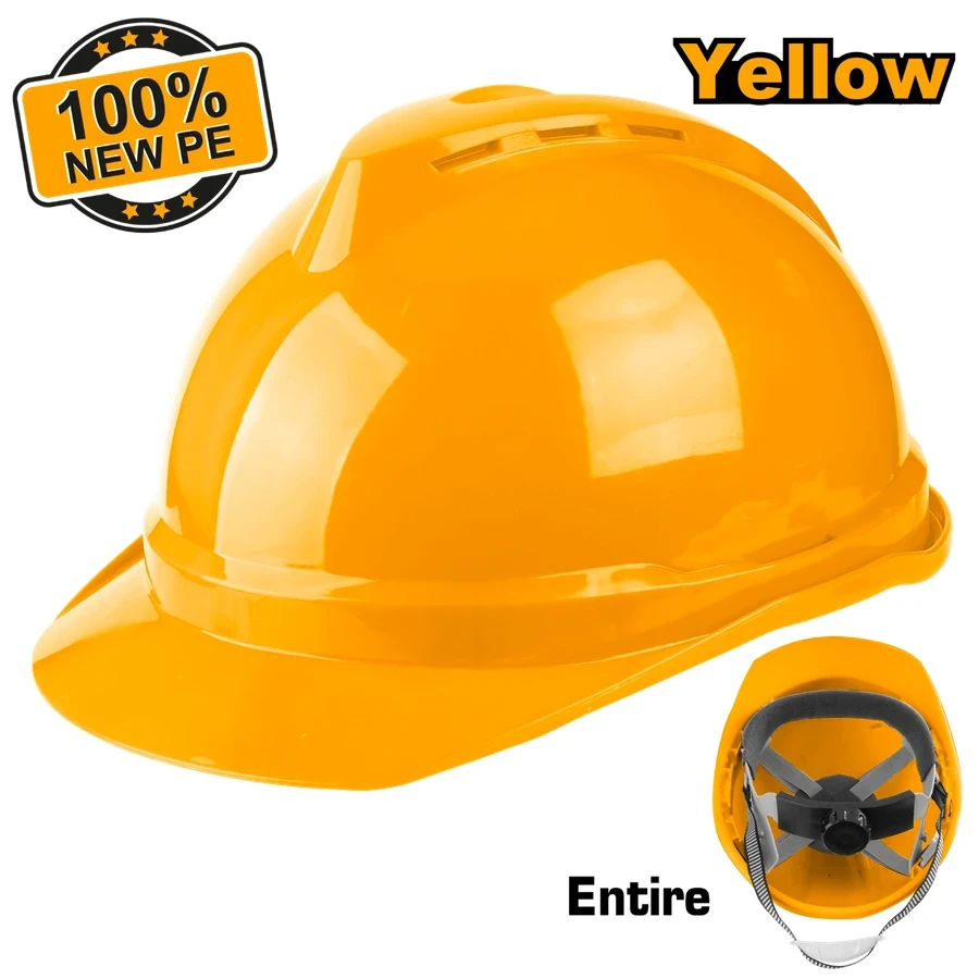 Professional Industrial Safety Helmet (Yellow) | HSH201 | 8-Point Ratchet Series