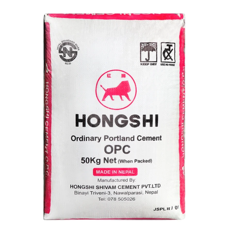 Hongshi OPC 43 Grade Cement | 50kg Moisture-Resistant Bags | High-Strength Ordinary Portland Cement for RCC Structures, High-Rise Columns, and Beams