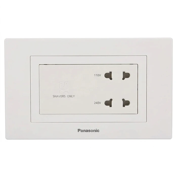 Panasonic Vision 20VA 4M Shaver Socket with Isolating Transformer (110V/240V) | Flame-Retardant Polycarbonate | WIPM1051