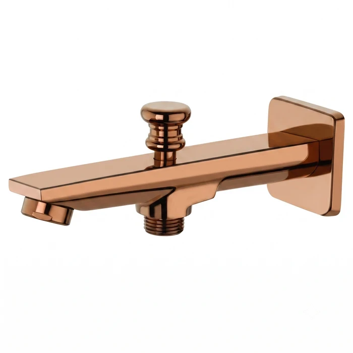 Toyo Rose Gold Bathtub Spout with Integrated Tip Ton Diverter Button for Hand Shower & Wall Flange | AQ-57315