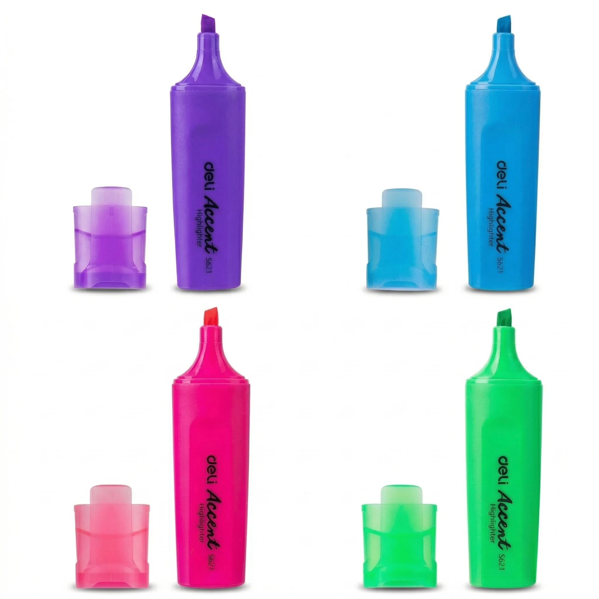 Deli Fluorescent Highlighter & Text Marker | 1.5mm Shoulder Tip | Smudge-Resistant High-Visibility Ink | ES621