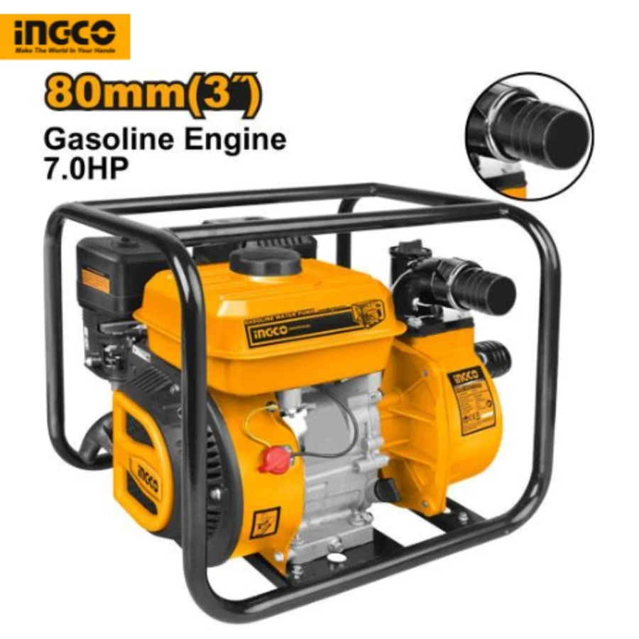 INGCO 7.0HP Gasoline Water Pump | 3" High-Capacity Flow | GWP302