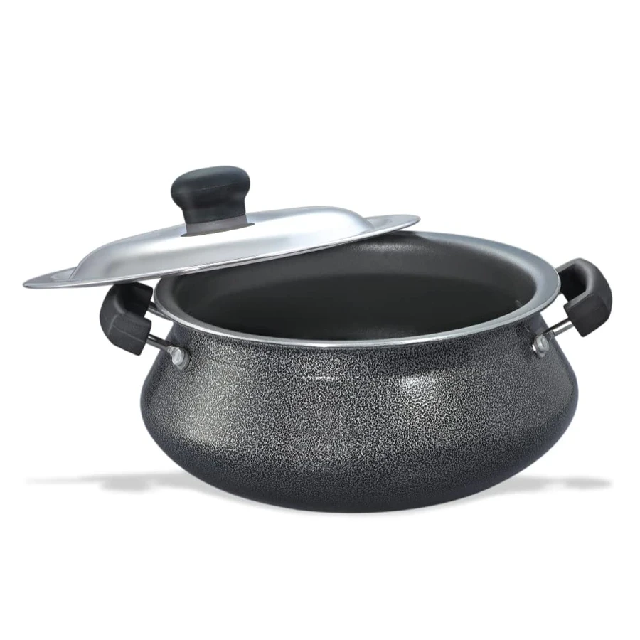 Prestige 30733 Omega Select Plus Mini Handi 2.5 Litre | 3-Layer Metal Spoon Friendly Non-Stick | PFOA Free | SS Lid | Black