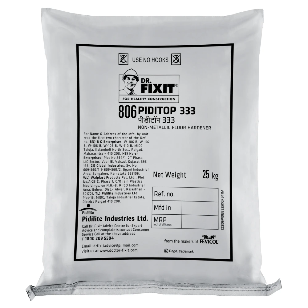 Dr. Fixit Piditop 333 Non-Metallic Floor Hardener | For Industrial & Commercial Concrete | Abrasion & Impact Resistant Logic | 25 KG