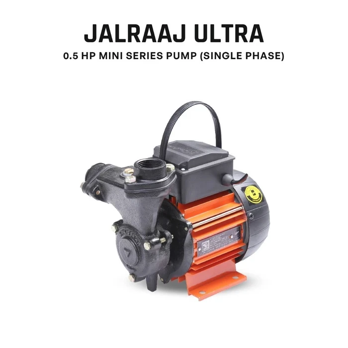 Kirloskar Jalraaj Ultra 0.5 HP Single-Phase Self-Priming Monoblock Water Pump | 26m Head & 1800 LPH Flow with Brass Impeller & Mechanical Seal