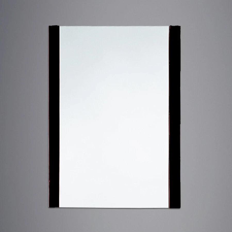 TOYO 9322 Designer Wall Mirror - 600 x 450 mm (24 x 18 Inch), Black Color with Decorative Glass Strip