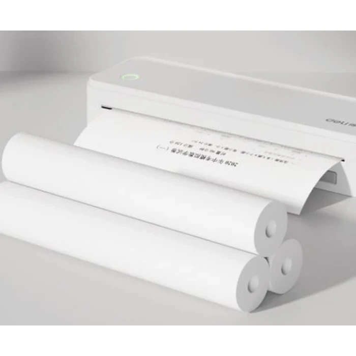 Deli XH25 A4 Quick-Drying Thermal Printer Paper | Premium Inkless Bright White Roll for Portable Printers | 2-Roll Box Pack (7M per Roll)