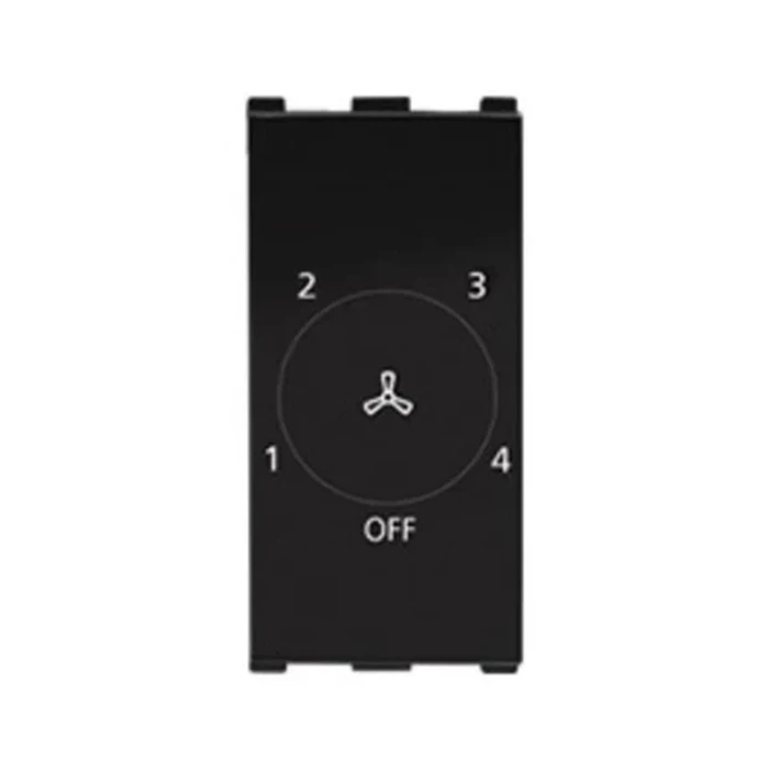 Panasonic Europa 100W 240V 1-Module Step Fan Regulator | Hum-Free Capacitive Ceiling Fan Speed Controller in Designer Graphite Black | WIPM4951GB