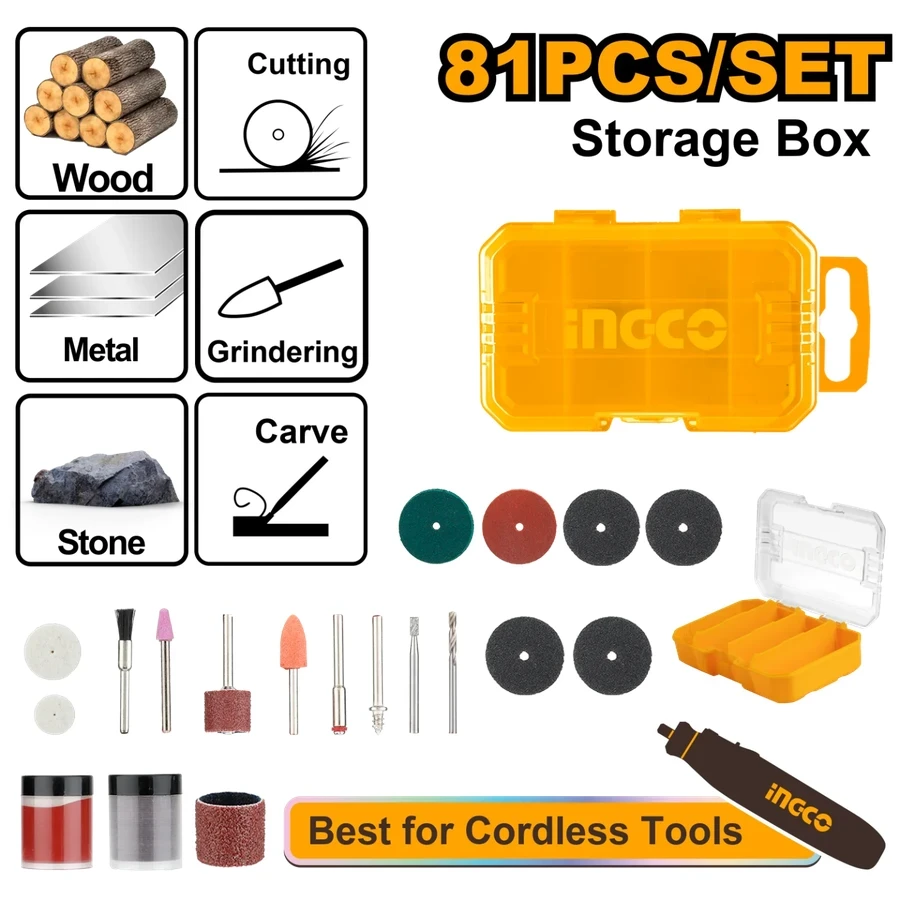 81 Pcs Mini Drill Accessory Set | AKMG8081 | General Purpose Rotary Kit