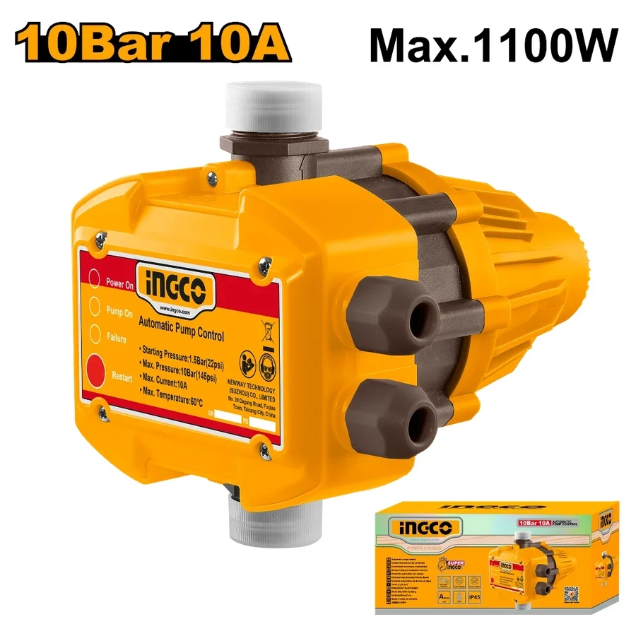 INGCO Automatic Water Pump Control | 1.1kW Smart Switch | WAPS001