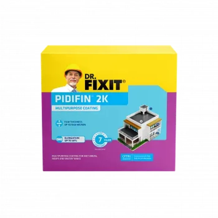 Dr. Fixit Pidifin 2K Two-Component Waterproofing Coating | For Potable Water Tanks & Wet Areas | CFTRI Certified & Elastomeric Logic | 3Kg / 9Kg / 15Kg