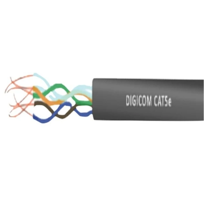 Digicom DG-CAT64PCATP(ECO) Indoor CAT6 4-Pair CCA Cable | 250 MHz Bandwidth Logic | Gigabit Ethernet & POE Compatible | 305 Meters