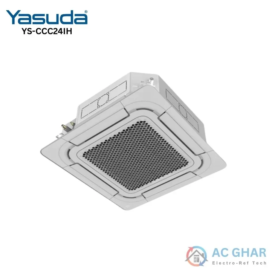 Yasuda YS-CCC24IH 2.0 Ton Inverter Ceiling Cassette Air Conditioner | Strong Cooling & Heating | Independent Dehumidification & High Efficiency Copper Pipe System