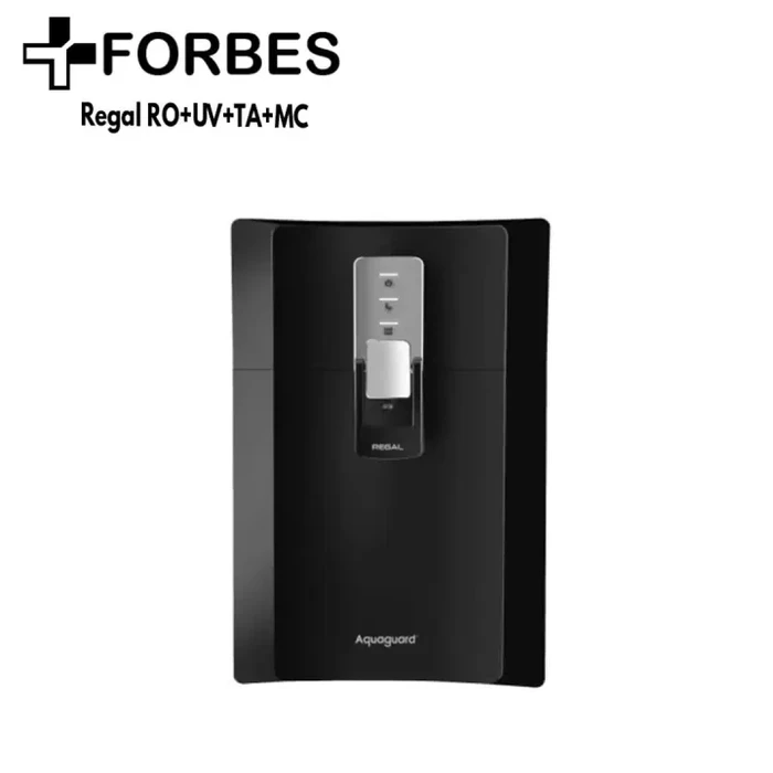 Forbes Regal RO+UV+UF+TDS Water Purifier | 6.5L Food-Grade SS 304 Stainless Steel Tank | Active Mineral Cartridge & Overflow Protection Electric Filter | Black | REGAL RO+UV+TA+MC