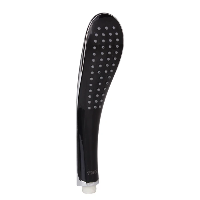 TOYO Premium Single Flow Sleek Hand Shower HS-8438-1 | High-Pressure Handheld Showerhead available in Black or White & Chrome with Easy-Clean Silicone Nozzles