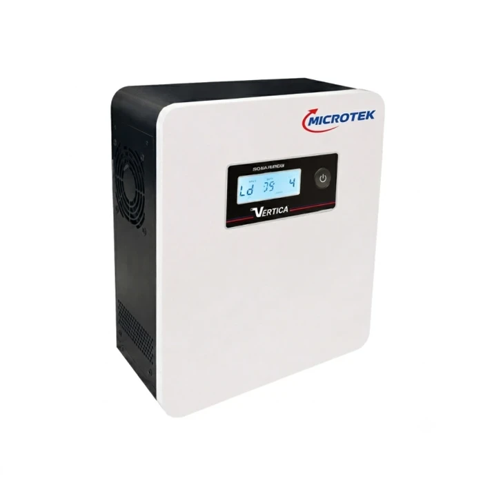 Microtek Vertiga 950VA 760W 12V Pure Sine Wave Hybrid Solar Inverter | Space Saving Vertical Wall Mount Design with Smart Microcontroller | Vertiga 1050
