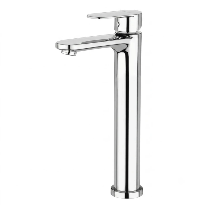 Toyo Single Lever Tall Body Basin Mixer with Long Spout & Inbuilt Flange | High-Rise Solid Brass Vessel Sink Faucet | CO-52109