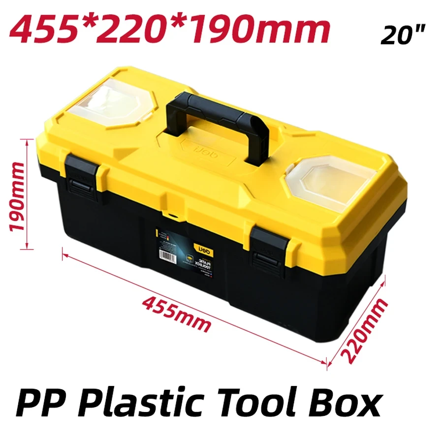 EDL432620 Tool Box 20 in. - Large Capacity, Durable Semi-Pro Portable Storage, Professional Grade (Yellow)