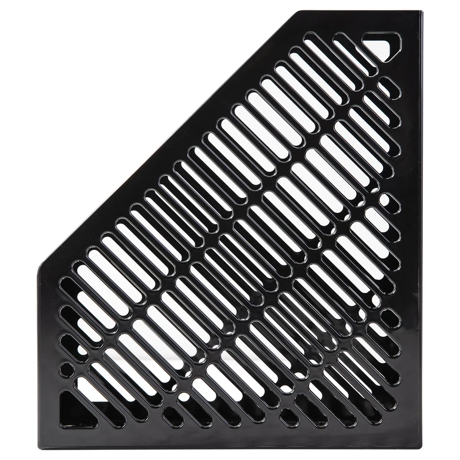 Deli Magazine Container (Black) E9841 - Vertical Desktop Storage, 259x90x295mm for Files and Documents