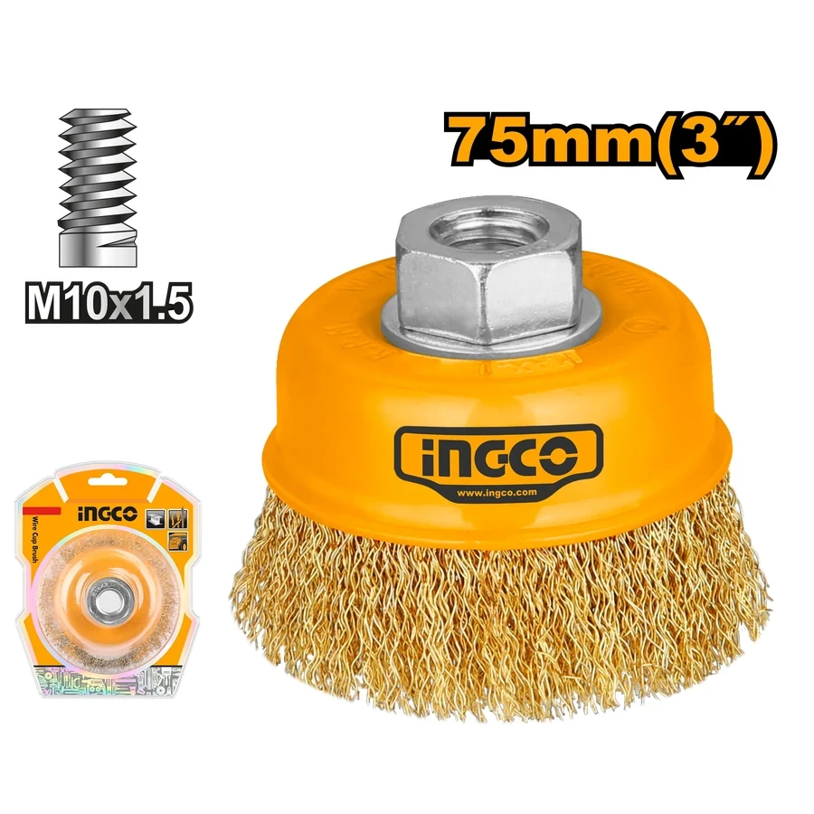 Heavy-Duty Wire Cup Brush | WB10752 | 75mm (3") M10 Industrial Grade