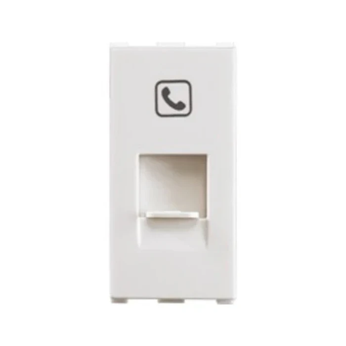 Panasonic RJ11 1M Single Telephone Jack with Shutter | Flame-Retardant Polycarbonate | WIPM2164