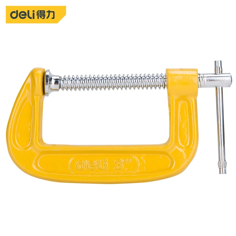 DL-G203 Compact Heavy Duty G Clamp 3" - Durable Steel Construction, Essential C-Clamp for Small-Scale Gluing, Hobby Work, and Temporary Fixturing