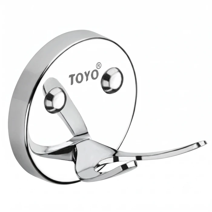 Toyo Chrome Solid Brass Wall-Mounted Robe & Towel Hook | TOYO-11501