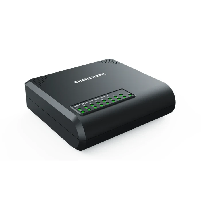 Digicom DG-5116P 16 Port Desktop Switch | 10/100 Mbps High Density Logic | RLT8316E Chipset & Auto Negotiation System | 16 Ports