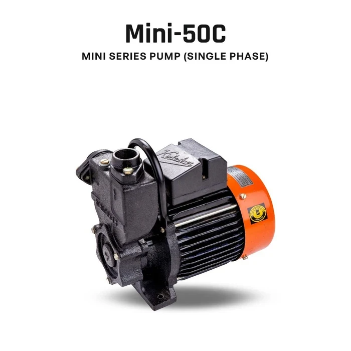 Kirloskar Mini-50C 1.0 HP Single-Phase Self-Priming Monoblock Water Pump | High-Head 50m & 2900 LPH Flow with Brass Impeller & All-Cast-Iron Body