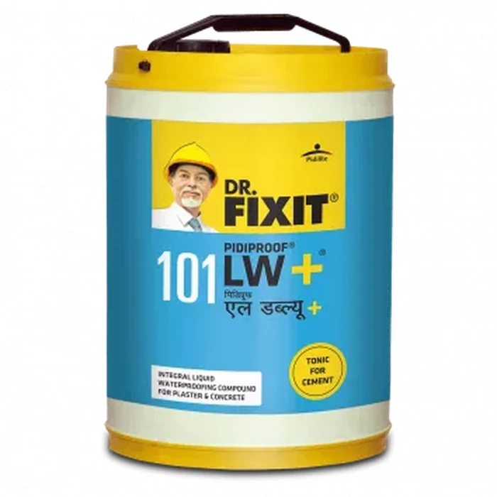Dr. Fixit Pidiproof LW+ Integral Waterproofing Compound | For Concrete, Plaster & Mortar | Crack Resistance & Corrosion Protection | 200ml / 1L / 5L / 10L / 20L