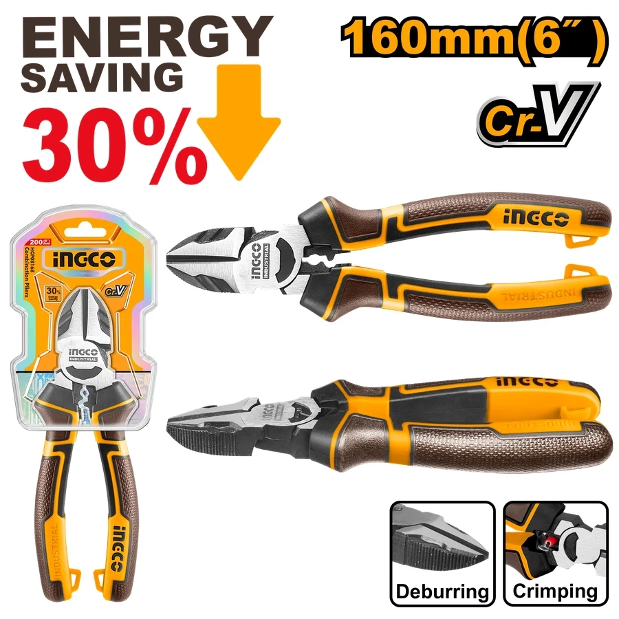 High Leverage Diagonal Cutting Pliers | HHLDCP28160 | 6" (160mm) | 30% Energy Saving