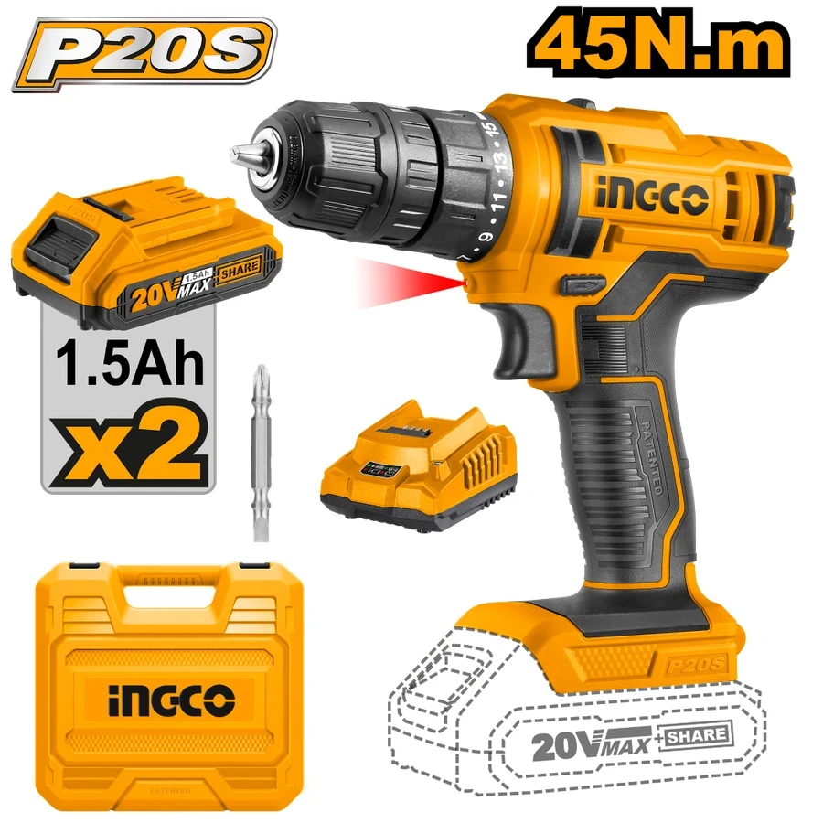 Lithium-Ion Cordless Drill | CDLI20028 | 20V Max | High-Torque Performance Kit