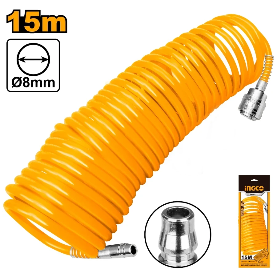 Professional 15M PU Air Hose | AH1151-3 | Integrated Nitto Type Connector