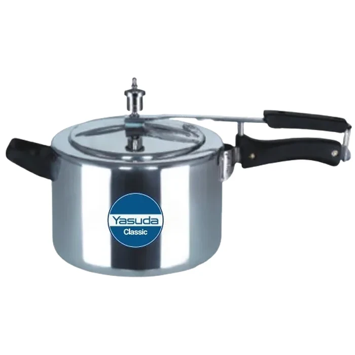 Yasuda Classic 8L Aluminium Pressure Cooker | Induction & Gas Compatible Virgin Aluminum Body | Automatic Pressure Regulation Shielded Safety Valve Matte Base | YS-PCL8