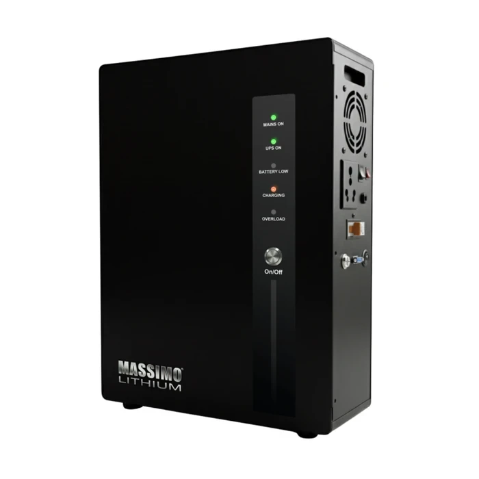MASSIMO ESSM3000 All-In-One 2KVA Lithium Energy Storage System | 2000VA / 1600W Heavy Duty Inverter with 100Ah 25.6V LiFePO4 Battery and Built-in Dual Layer BMS